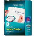 Avery Dennison Avery Index Maker Clear Label Divider, Blank, 8.5"x11", 3 Tabs, 25 Sets, White/White 11445
